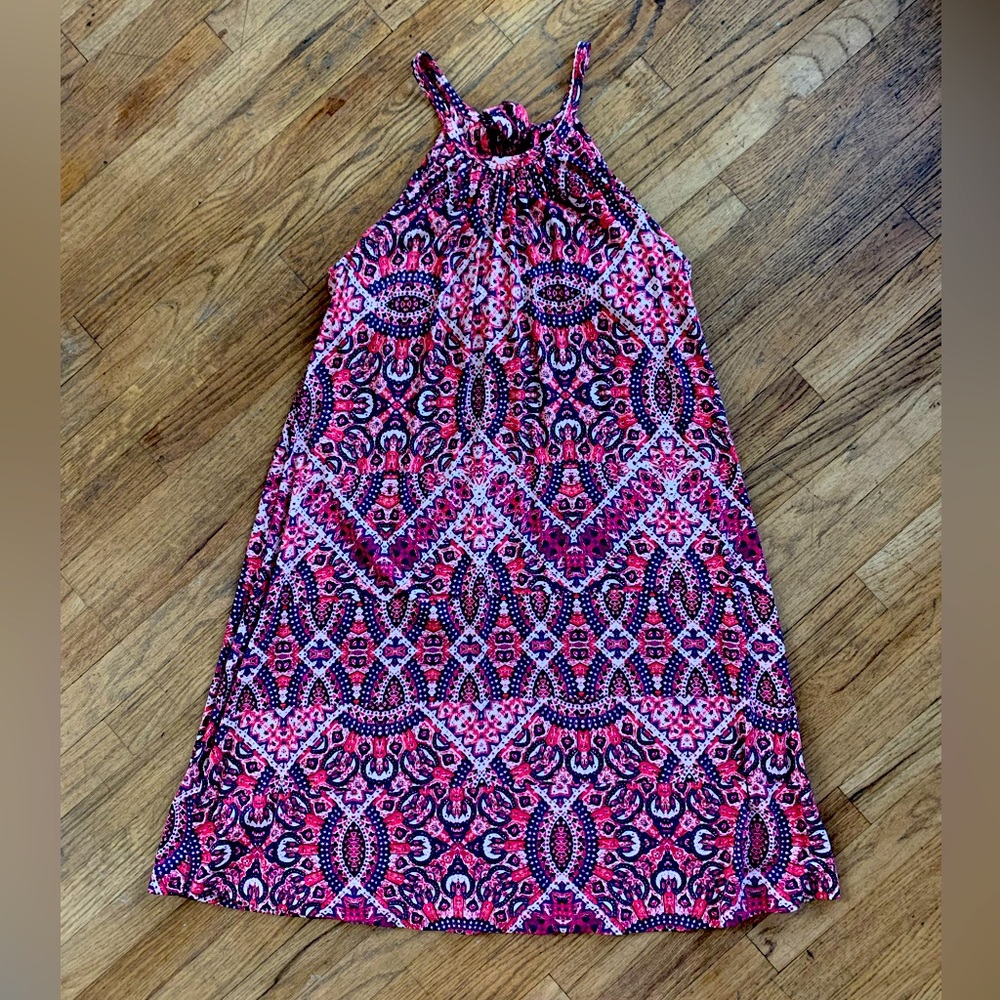 Beautiful pink/coral Cynthia Rowley halter dress, size S